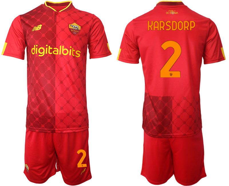 Men 2022-2023 Club AS Rome home red #2 Soccer Jersey->croatia jersey->Soccer Country Jersey